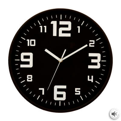 Black Clock Diameter 30cm