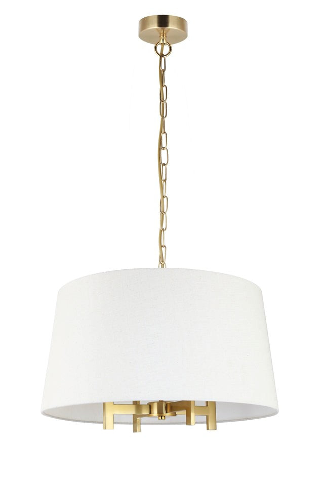 1285/4SB PENDAND WITH LIGHT CREAM SHADE