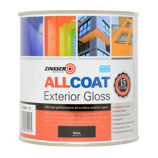 ZINSSER ALLCOAT EXT GLOSS BLACK 2.5L