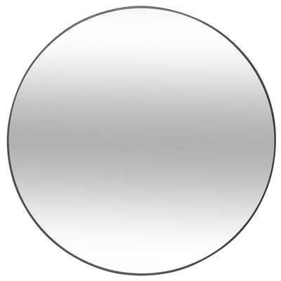 Black Metal Round Mirror