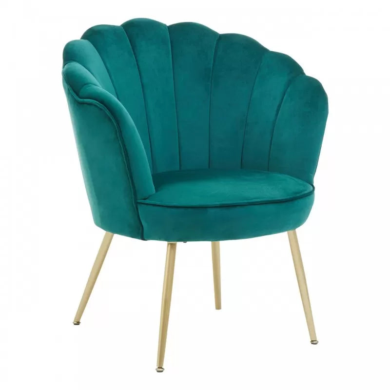Ovala Scalloped Chair Emerald Green/Gold
