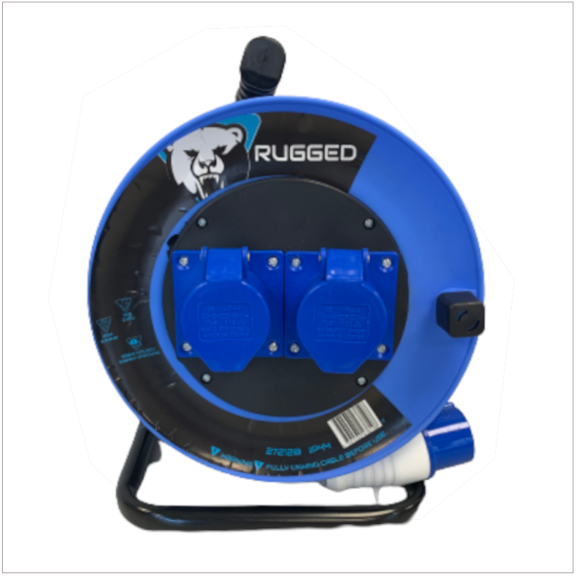 Rugged Cable Reel 16A 220V 25M Cable