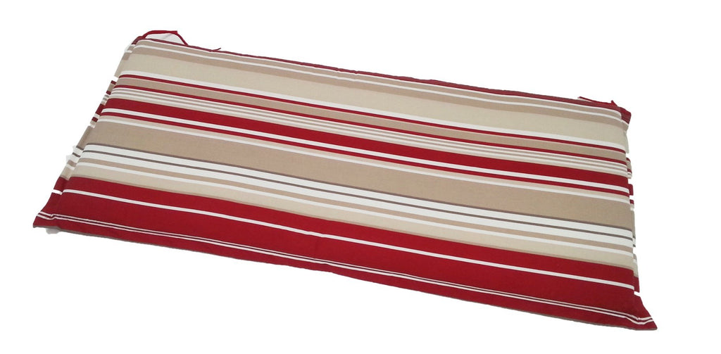 TWO SEATER BENCH CUSHION RED STRIPE