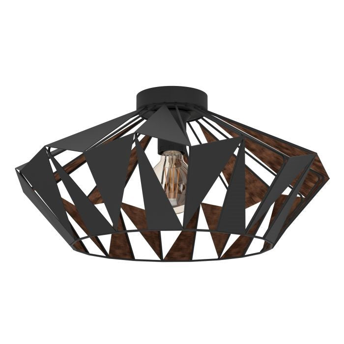 CARLTON 6 BLACK/COPPER E27 PENDENT