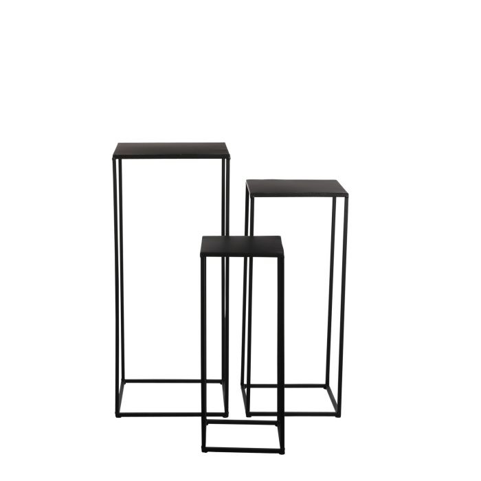Round Black Metal Quinty Side Table Set of 3
