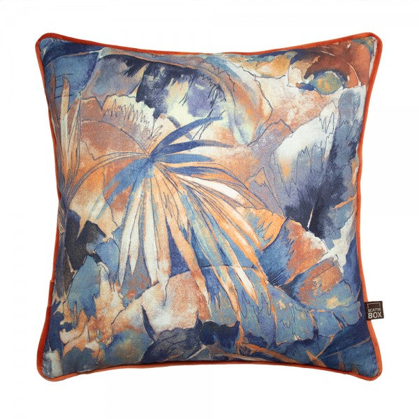 Aria Blue/Orange Cushion - 43x43cm