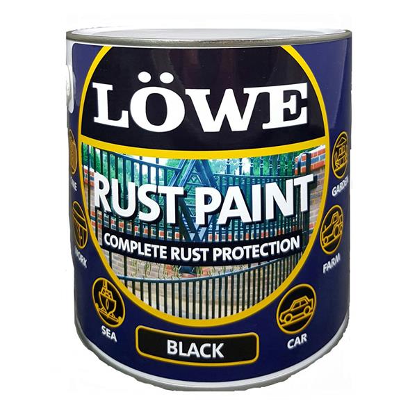 Lowe Rust Paint Black 500ml Satin