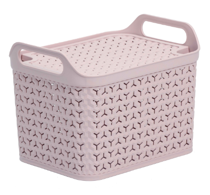 Medium Handy Basket with Lid Pink