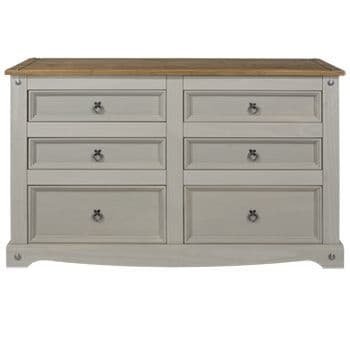 Corona Grey Chest of Drawers 3+3 Wide