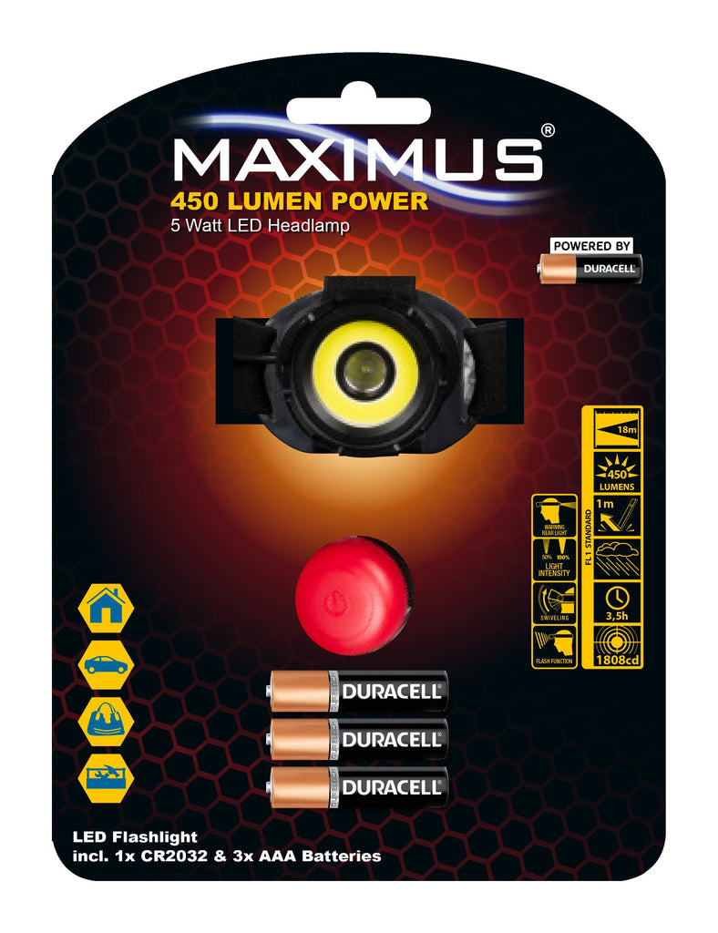 Maximus LED Headlamp 5W+3W 450lm