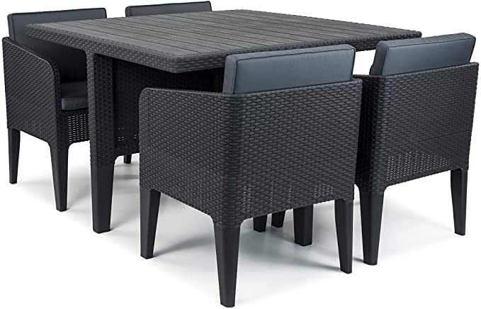 Keter Columbia 5 Piece Dining Set in Graphite FerdiaHomevalue